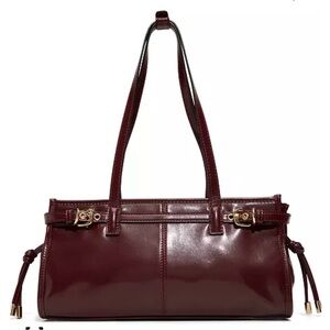 ALDO LAZAROS Burgundy Leather Tote Bag